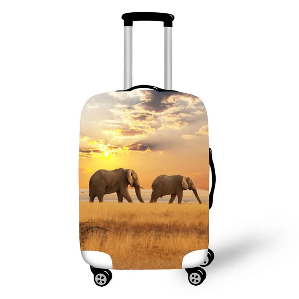 3D Elephant pattern print travel luggage suitcase protective cover stretch waterproof portable luggage covers rain cover