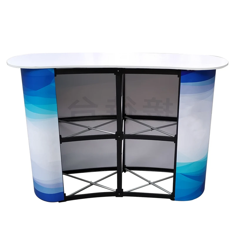 Folding Aluminum Rack Display Stand Portable Reception Front Desk Display Stand