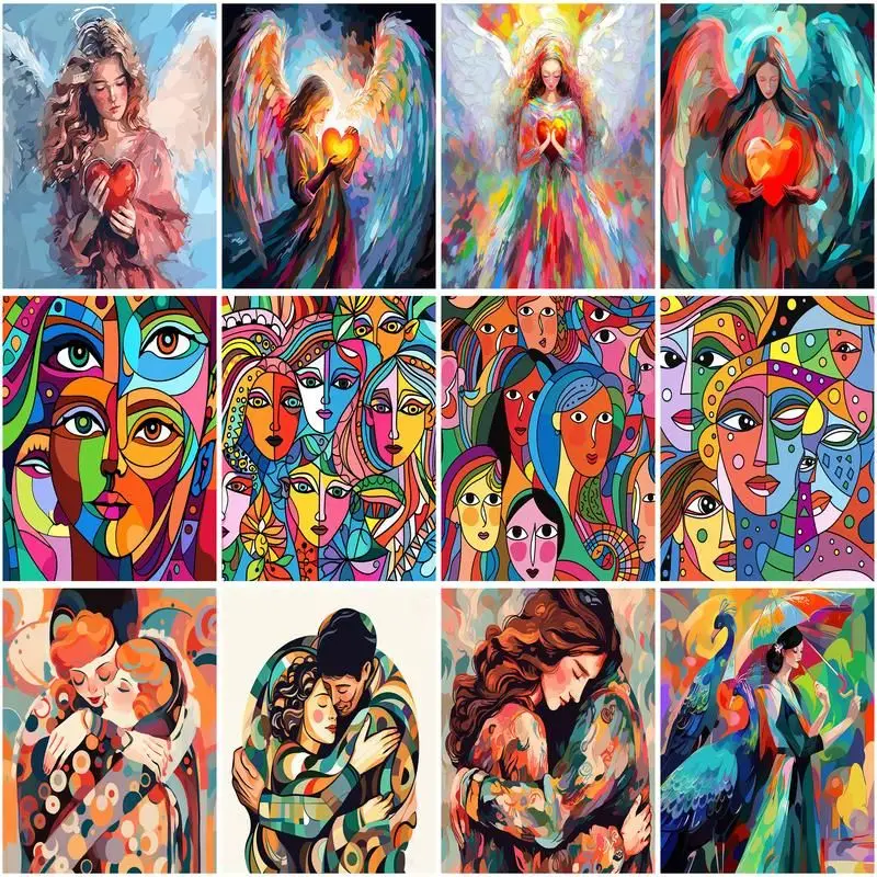 CHENISTORY Paint By Number Abstract Woman Drawing On Canvas HandPainted Art Gift DIY Pictures By Number Kits Home Decoration