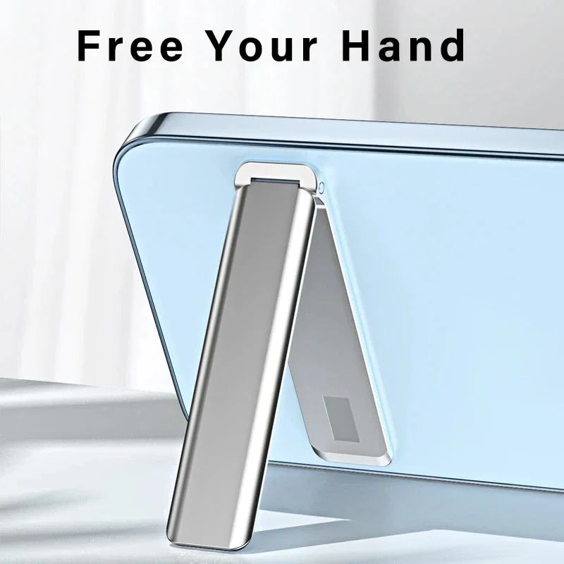 

1-2Pcs Universal Strong Magnetic Metal Mobile Phone Holder Stand Folding Adjustable Ultra Thin Phone Kickstand Desktop Bracket
