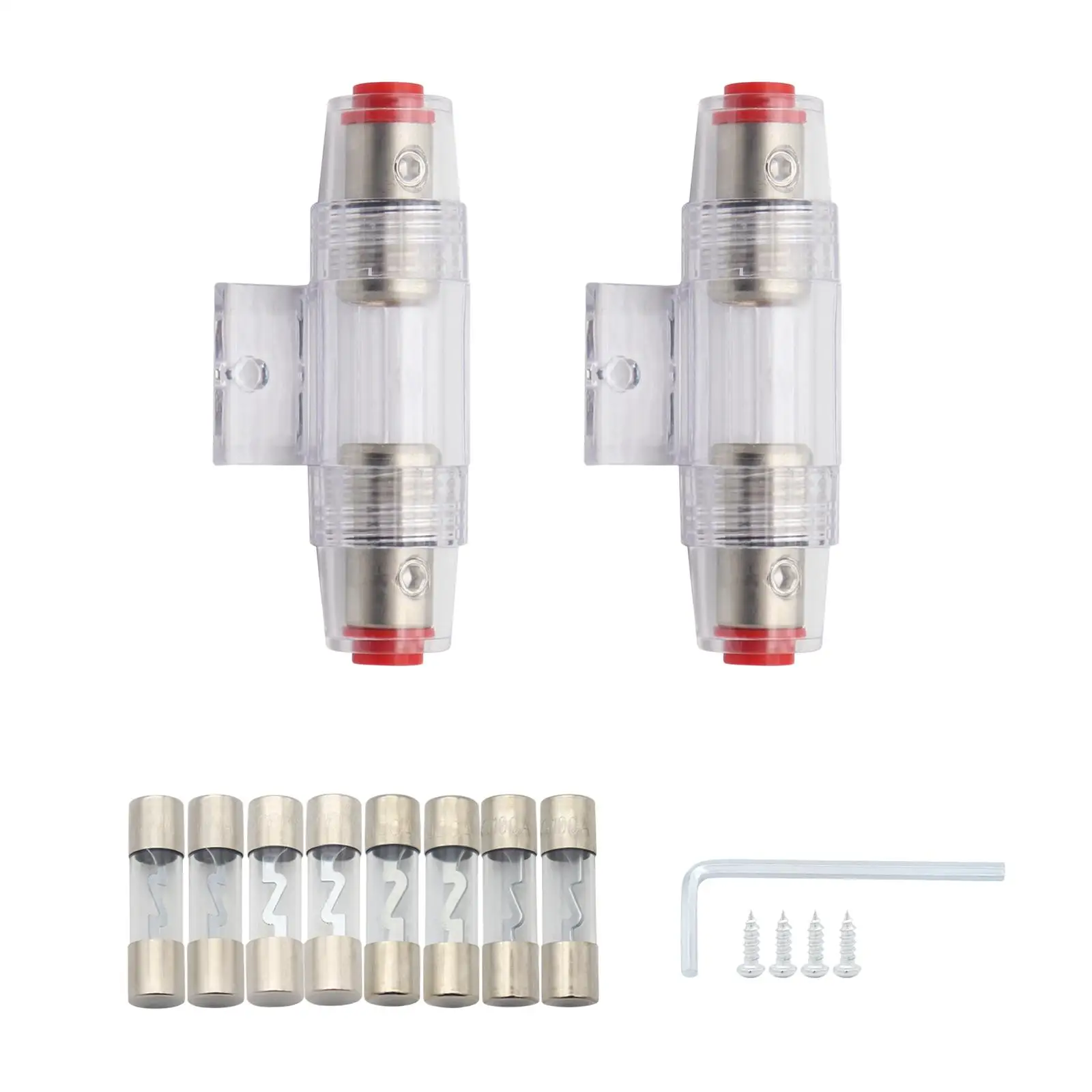 2Pcs Agu Fuse Holder Kit Clear Cover Easily Install Automobile Repairing Accessory Professional Durable Inline Circuit Breaker