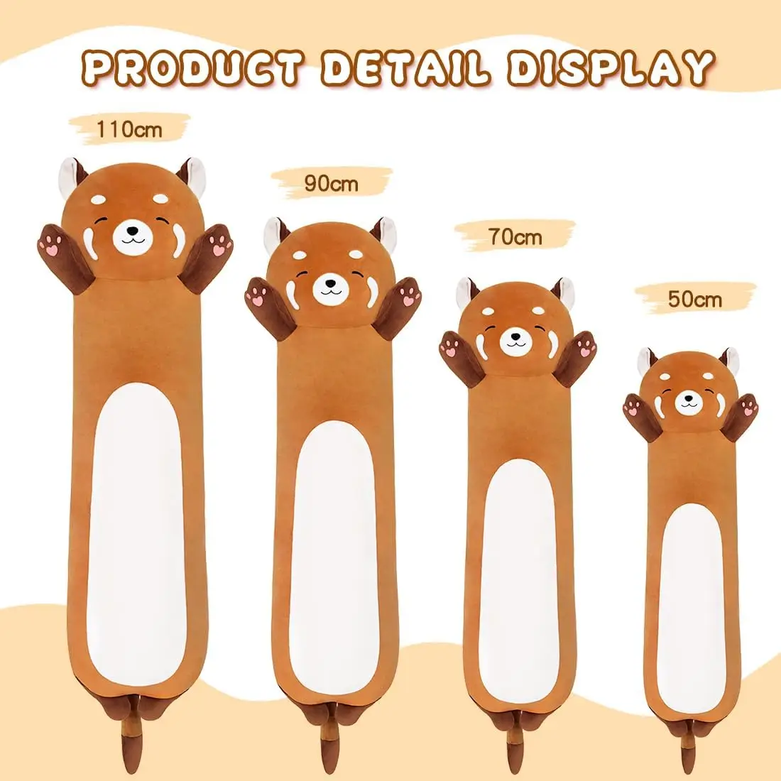 Almofada de Pelúcia Longa de Guaxinim, Boneca de Pelúcia Fofa de Guaxinim, Bichinho de Pelúcia, Almofada de Abraçar de Guaxinim, Presente para Crianças e Meninas, Almofada de Sofá