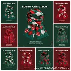 1 Pcs Fashion Christmas Scarf Women's Foreign Trade Popular Winter Warm Imitation Cashmere Plaid Scarf Shawl Cloak For Girls