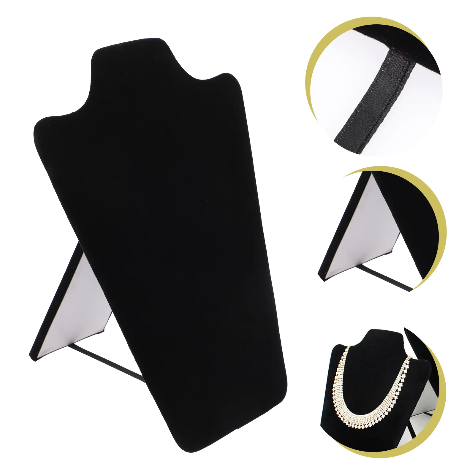 

Jewelry Tray Suede Mannequin Stand Necklaces Display Bust Shelf Black Cardboard