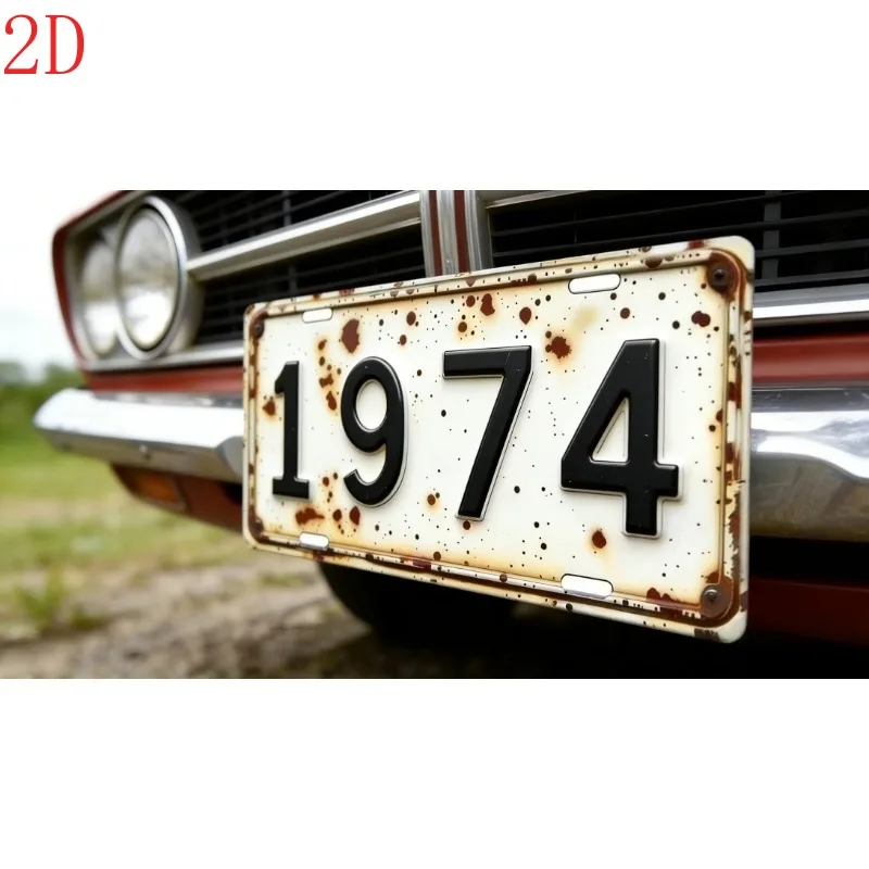 HD Tin Sign, Vintage 1960s Birth Year License Plate Metal Wall Art, Retro Rustic 60s Decor for Bar Man Cave, Classic Year Number