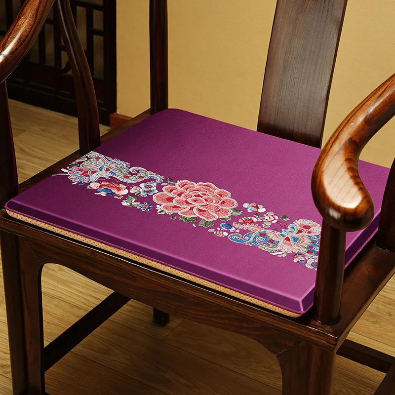 Oriental Chinese Style Mahogany Chair Seat Cushion, 3cm Thick High Density Sponge Pad, Solid Wood Taishi Chair, Round Ring Chair