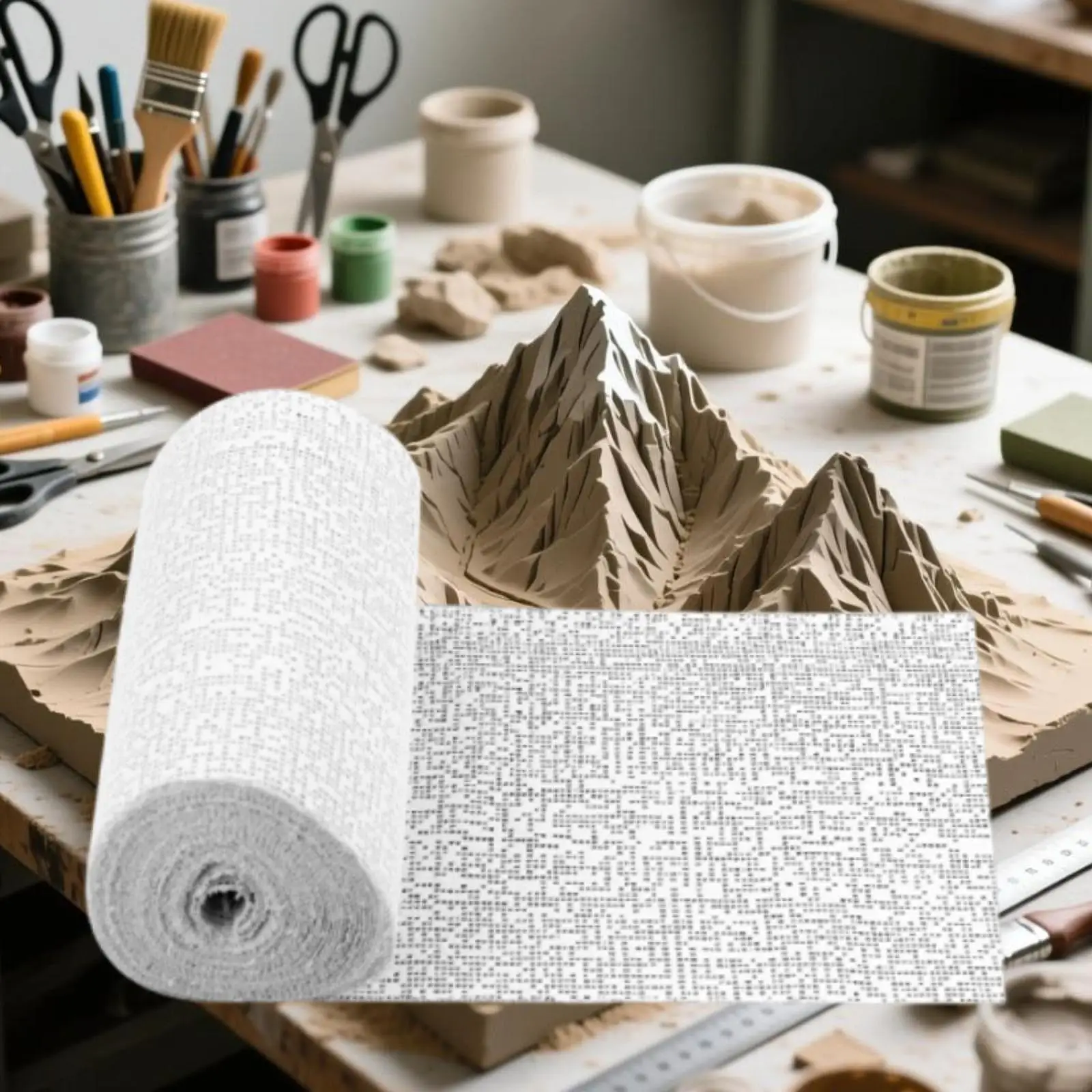 Plaster Gauze Cloth Roll White Strip for Art Craft Modeling Sculpture Mask Making Landscape Scenery DIY