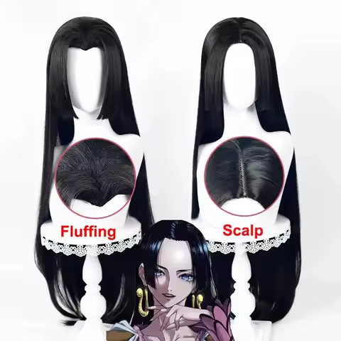 Anime Long Boa Hancock Cosplay Wig Boa Hancock Wigs Black Wig Heat Resistant Halloween Party Wigs