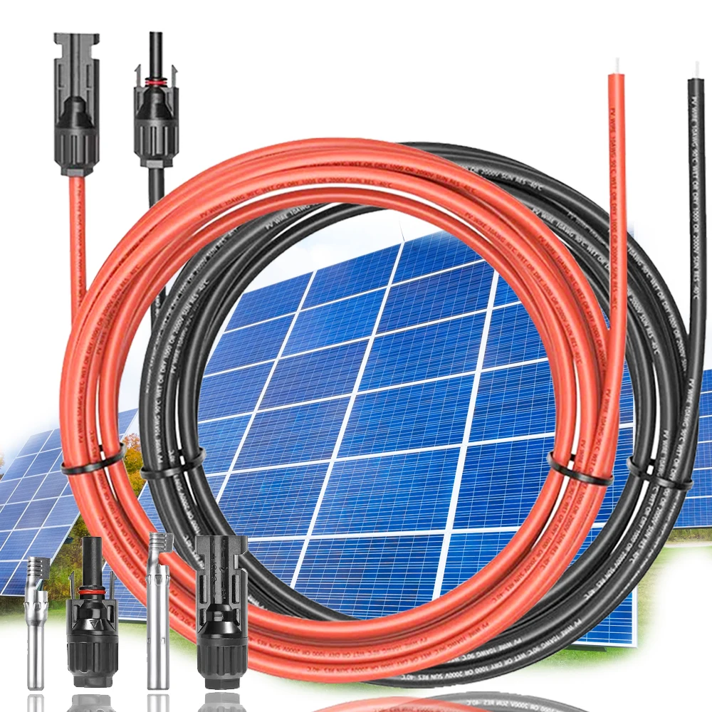 

2PCS 10/20/30FT 10AWG Solar Panel Extension Cable with Male and Female Connector and 6mm² Tinned Copper Cable Kit for RV Camper