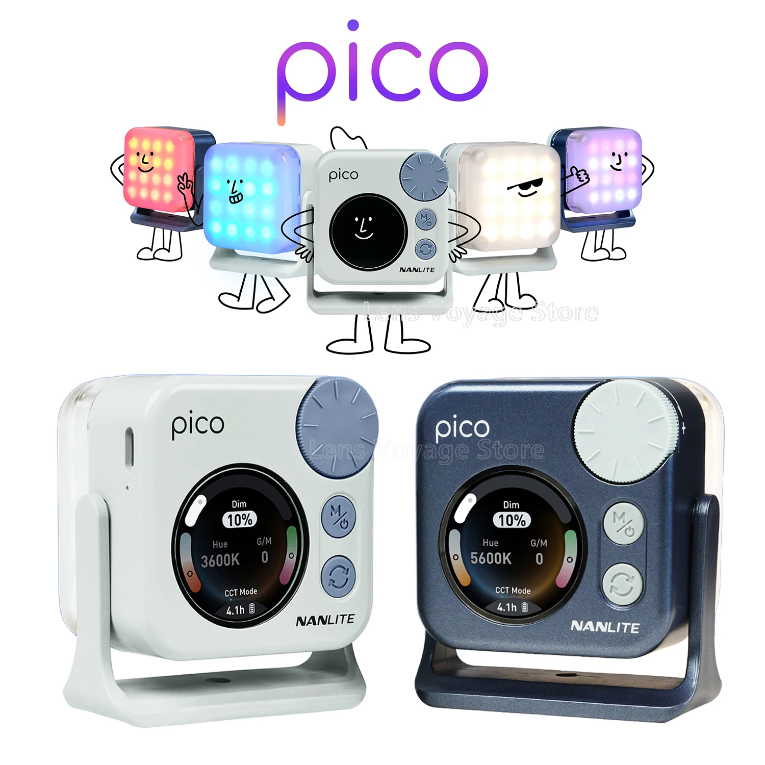 Nanlite pico LED مصباح جيب صغير كامل اللون مغناطيسي محمول RGBW التصوير ملء الضوء لـ Youtuber Traval Vlog TikTok