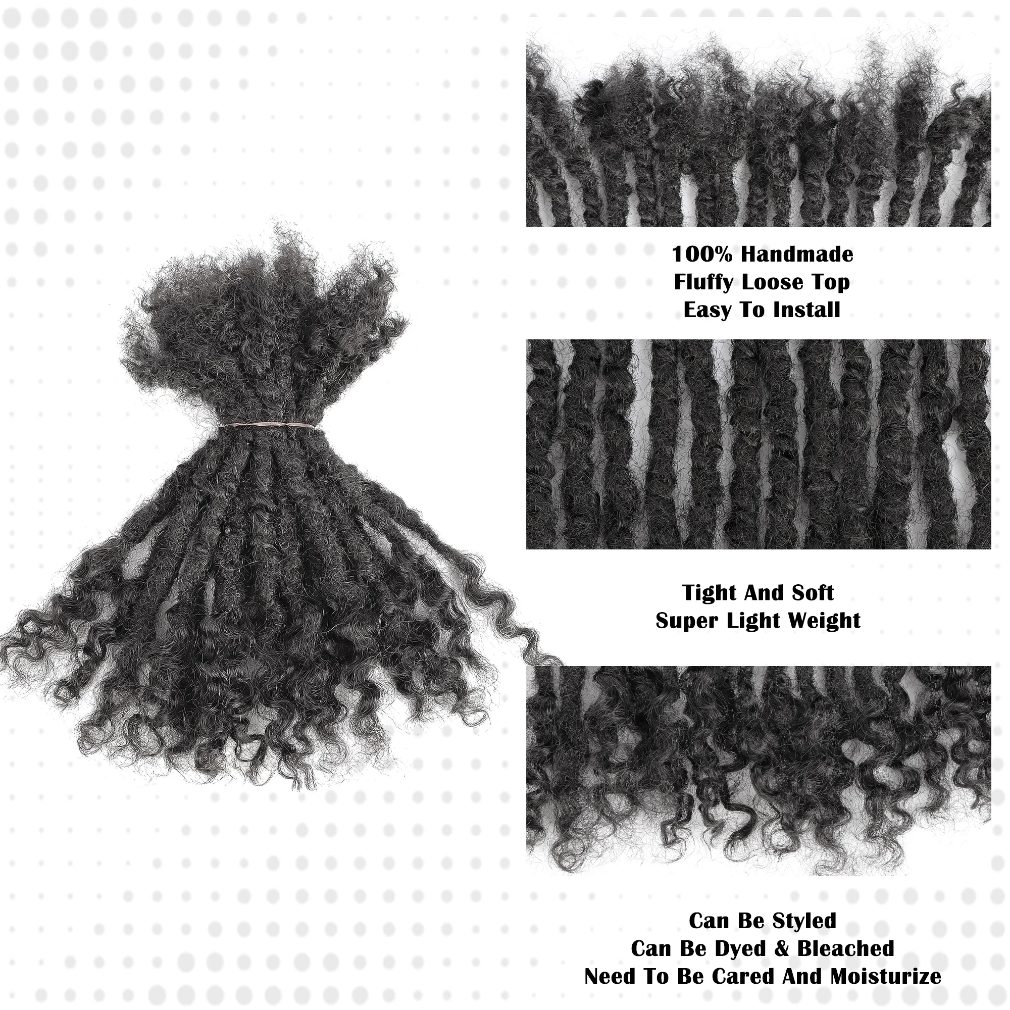 Orientfashion Ganha locs hand made for women and for men fashion hair style 100human hair more people choose0.6cm very beautiful