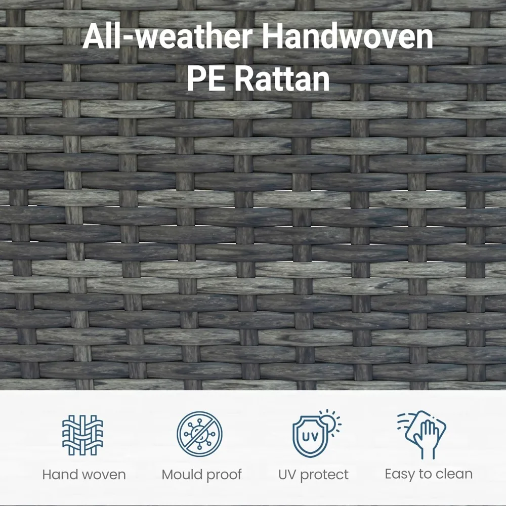 All-Weather Wicker Rattan Outdoor Patio Sectional Sofa Set with Cushions for Conversation Area