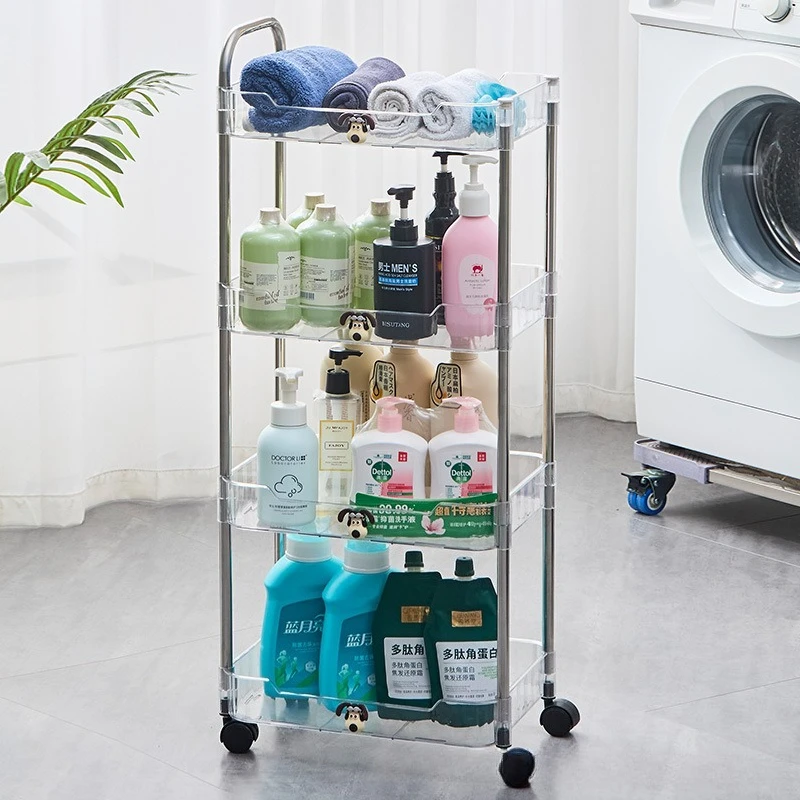 Wheeled Movable Storage Cart Multi Tier Rack Living Room Kitchen Bedroom Bathroom Hair Salon Furniture Salon Trolley Trolley
