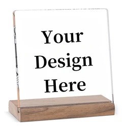 Custom Acrylic Plaque with Wood Stand Square Shaped Plaque Signs Personalized Office Desk Home Office Decor Gifts for Men Women