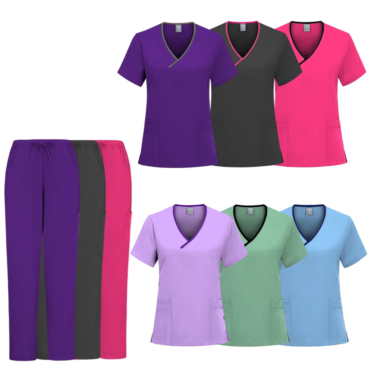 

Medical Doctor Nurse Surgical Uniforms Woman Scrub Set Beauty Salon Work Wear Clinical Scrubs Top-Pants Spa Nursing Tunic Suit