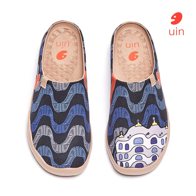 UIN NEW Fashion Retro men's Shoes Sports Art Casual Canvas Sneakers Travel Shoes Art Painted men Slip-on Loafers