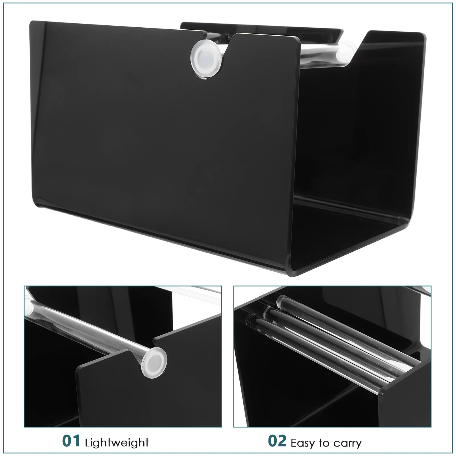 حامل ملصقات حرفي مع منظم لفافة ملصقات حامل أكريليك قابل للتعديل لحل توزيع شريط الشحن المكتبي