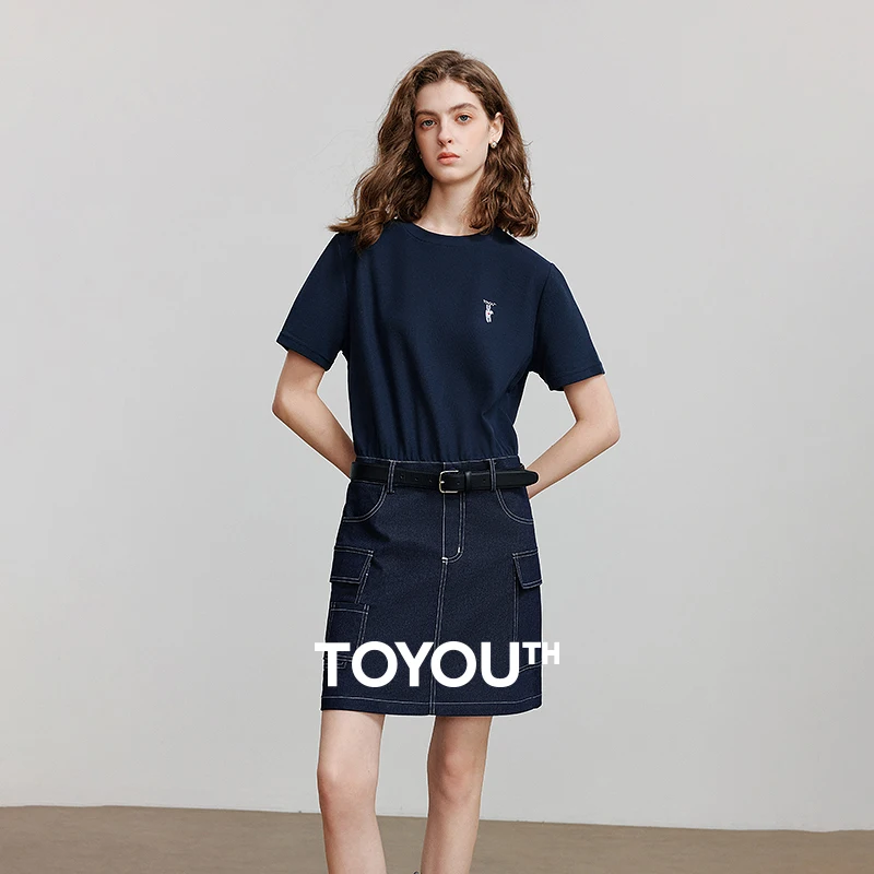 

TOYOUTH Women Dress 2025 Summer New Short Sleeve Holiday Casual Dress 8529109