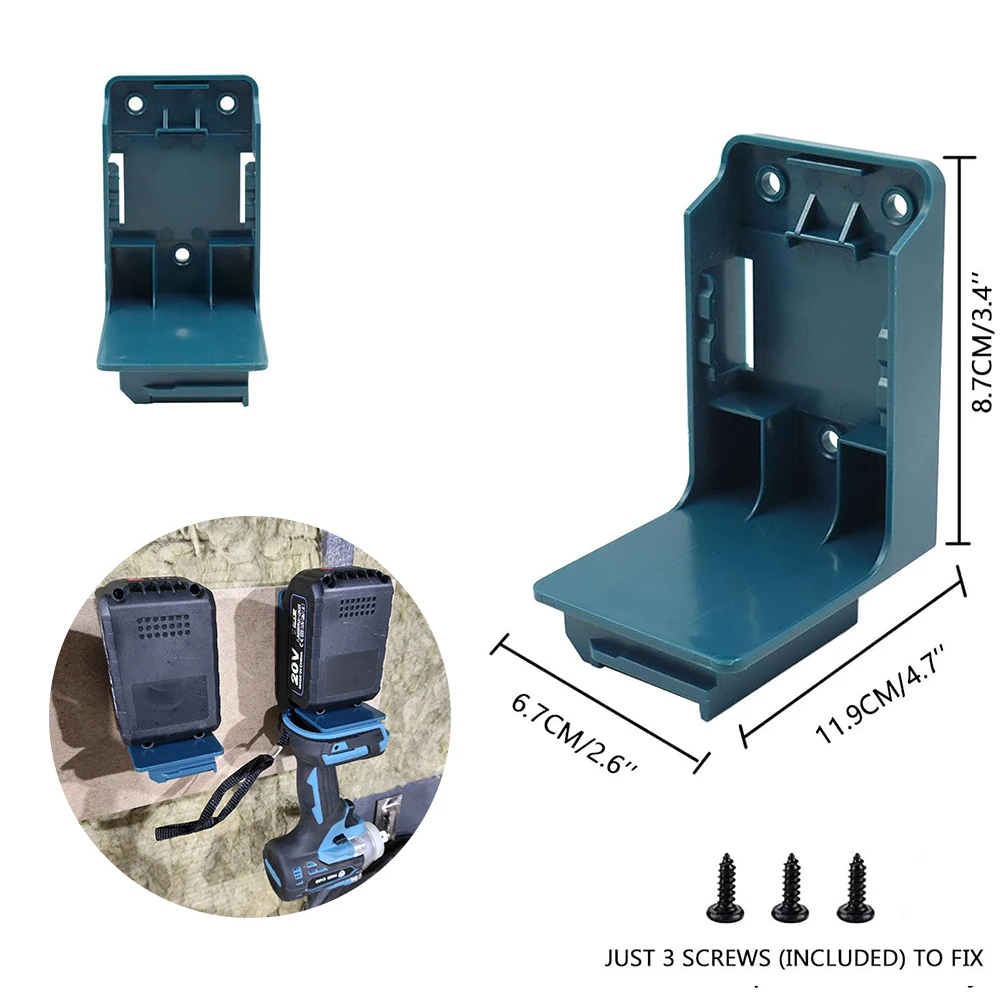 Hot 2/6PCS Power Tool Batterie Halterung 2 IN 1 Werkzeug Halter Für Makita Batterie Werkzeug Lagerung rack Halterung Mit Schrauben DIY – Detail 4