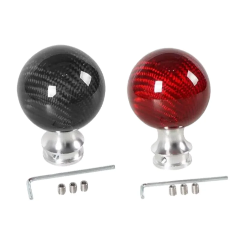 

Car modification carbon texture gearshift head round gearshift handle universal model personalized spherical gearshift lever TP-