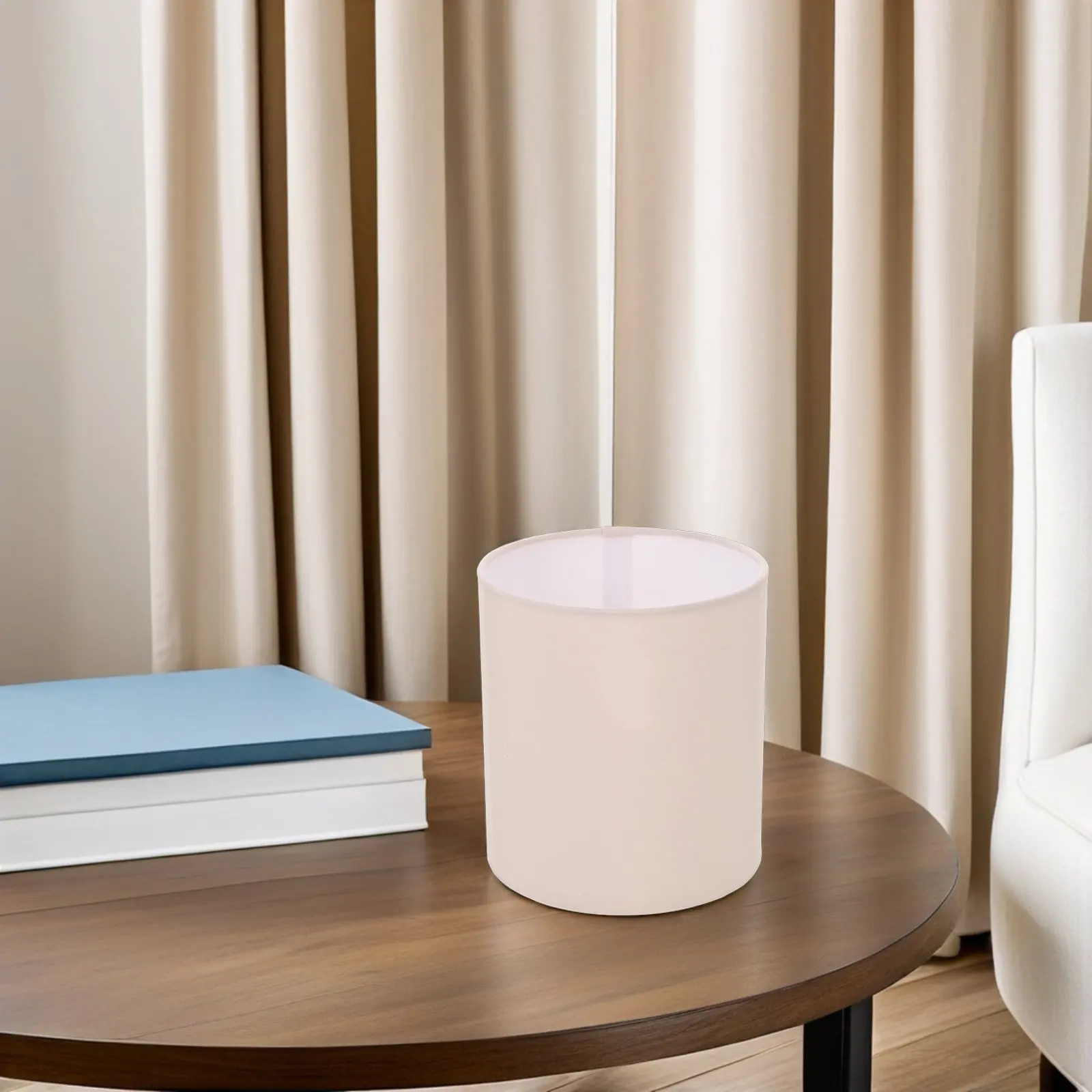 

Круглый тканевый абажур 5.50x5.1 дюйма, бежевый, светопропускающий, для настольных, напольных и потолочных светильников, улучшает эстетику интерьера