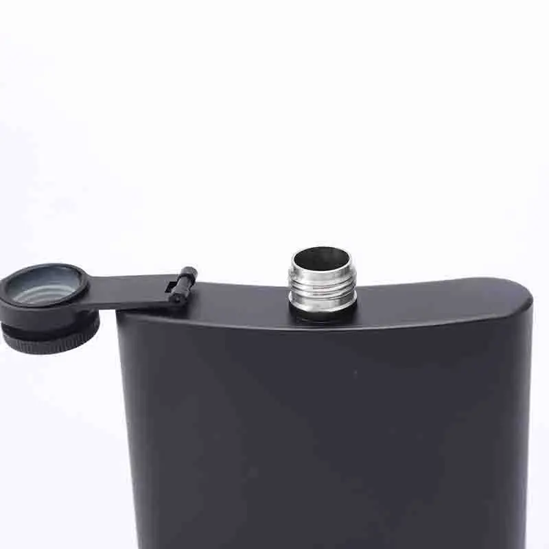 6/7/8/9/10/12oz Portable 304 SS Flagon black Whiskey Vodka Wine Pot Hip Flask Alcohol Drinking Bottle bar party outdoor utensil