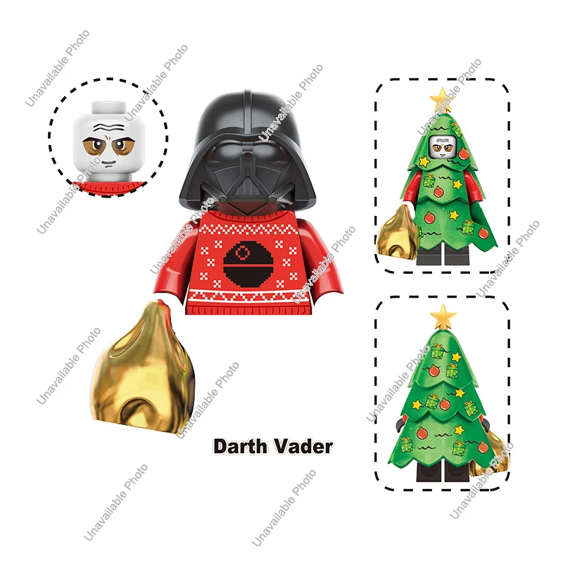 Hot Toys New Building Blocks Merry Christmas Elf Darth Vader Grinch Jake Sally Santa Rex Mini Action Figures Building Blocks Toy