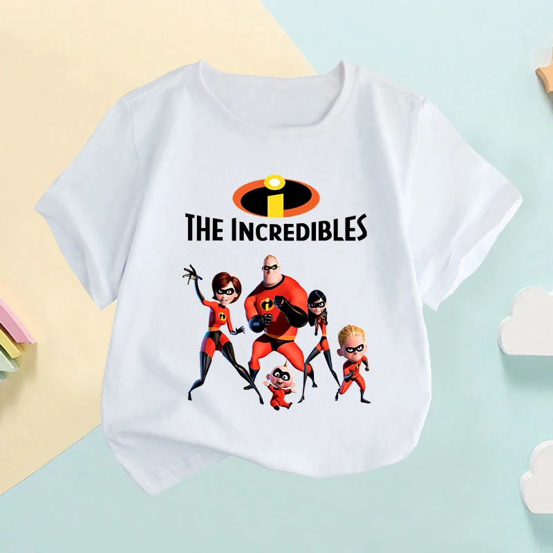 Hot Sale The Incredibles 2 Print Cartoon Funny Kids T-shirt Children's Clothes Summer Baby Girls Tops Boys Short Sleeve T shirts