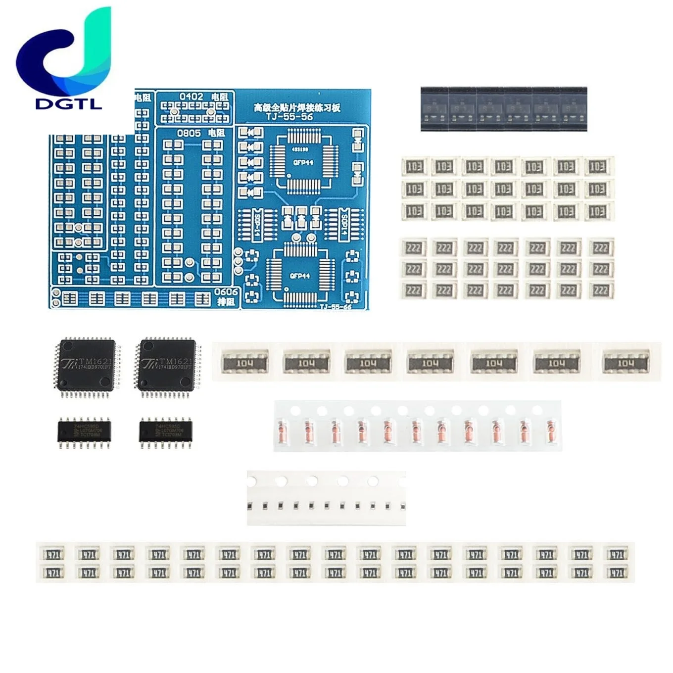 1kit SMT SMD Component Welding Practice Board Soldering DIY Kit Resitor Diode Transistor By start Learning Electronic