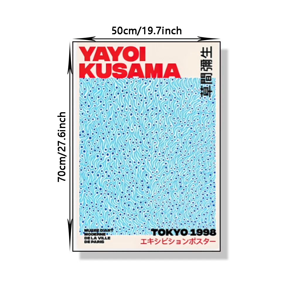Yayoi Kusama kunstposter, abstracte tentoonstelling pompoen bloem canvas gedrukte afbeelding kunst, gebruikt voor thuis wanddecoratie, frameloos