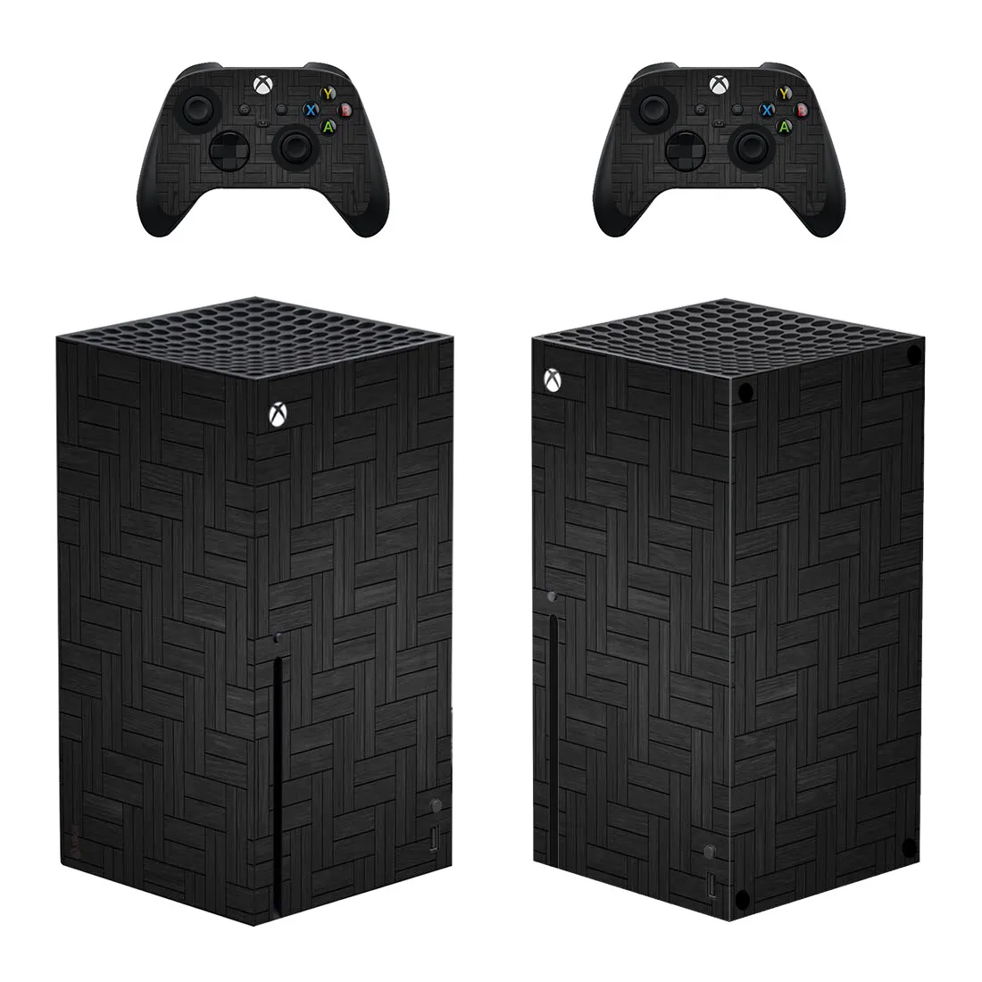 Autocollant géométrique noir pour Console Xbox série X et 2 contrôleurs, peau protectrice en vinyle, Style 1