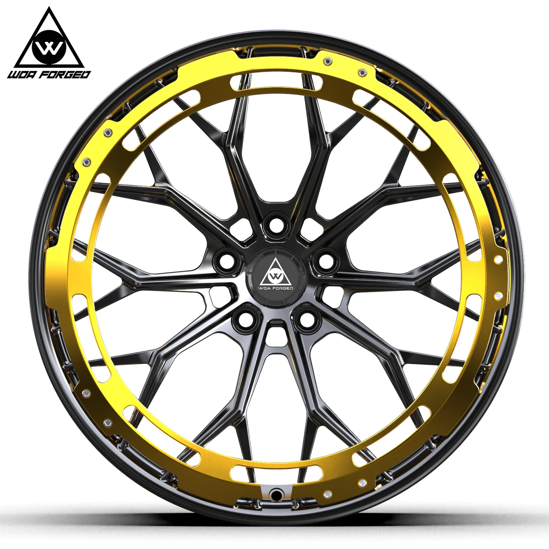 Customization2 piece forged wheel 6061-T6 with aero disc ring 5X112 5x130 racing alloy rim for lamborghini