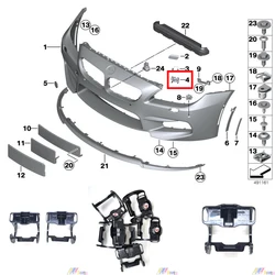 Washer cover Lever Bracket Fit 12-18 BMW M6 F06 GranCoupe F12 Convertible F13 Coupe Headlight