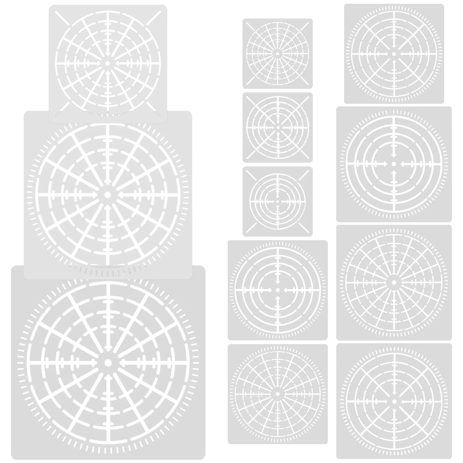 

12 Sheets Painting Templates Stencil Set Painting Stencils for Dot Marking Tools Web Stencils Geometry Templates