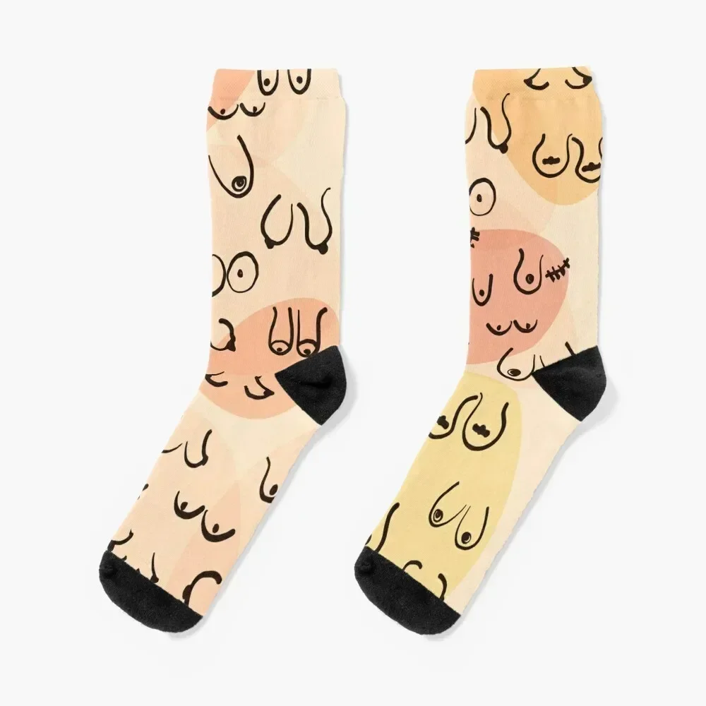 Mid Century Boobies Pattern Socks basketball man cool Socks For Women Men's