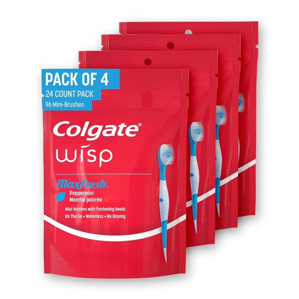 

Disposable Mini Travel Toothbrushes Peppermint 24 Count 4 Pack