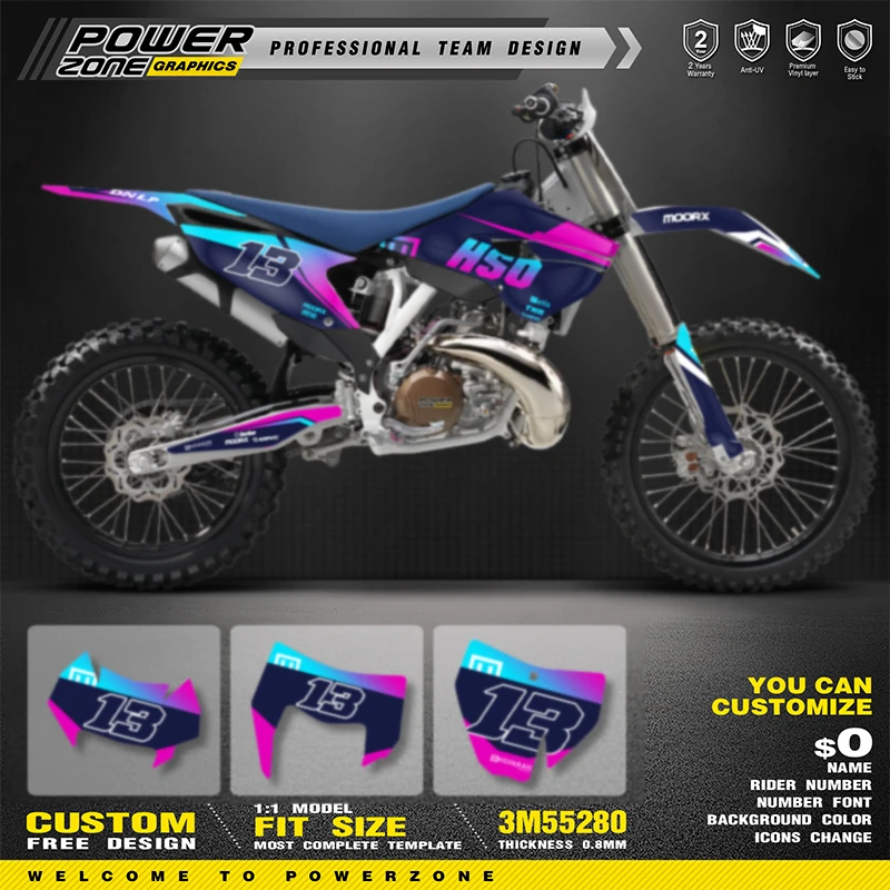 

PowerZone Custom Team Background Graphics Decals Stickers Kit For Husqvarna Decal 2014-2015 TC FC 2014-2016 TE FE 125-450CC 46