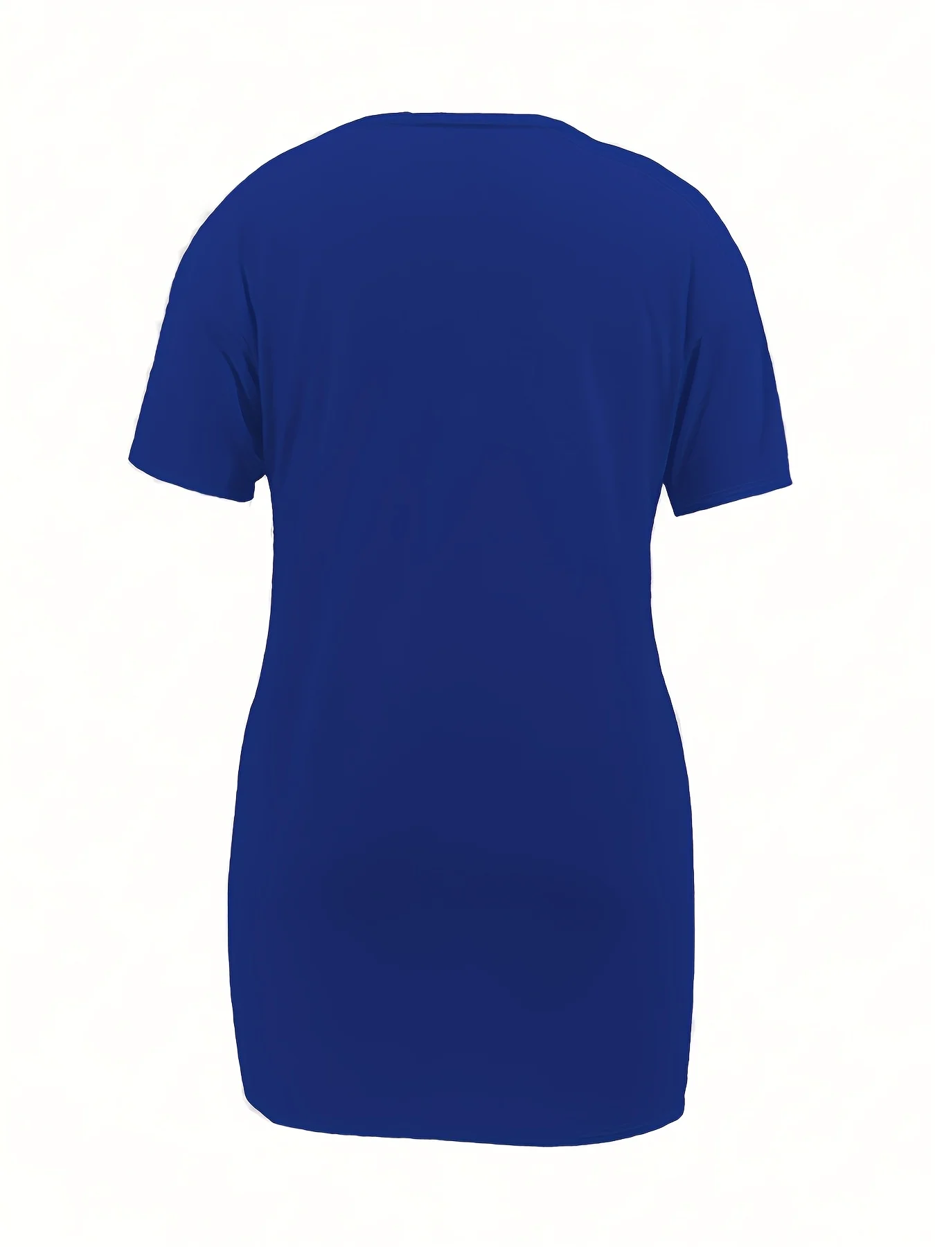Stilvolles Plus-Size-T-Shirt-Kleid mit Seitenschlitzen für mühelosen Chic-Look – Detail 29