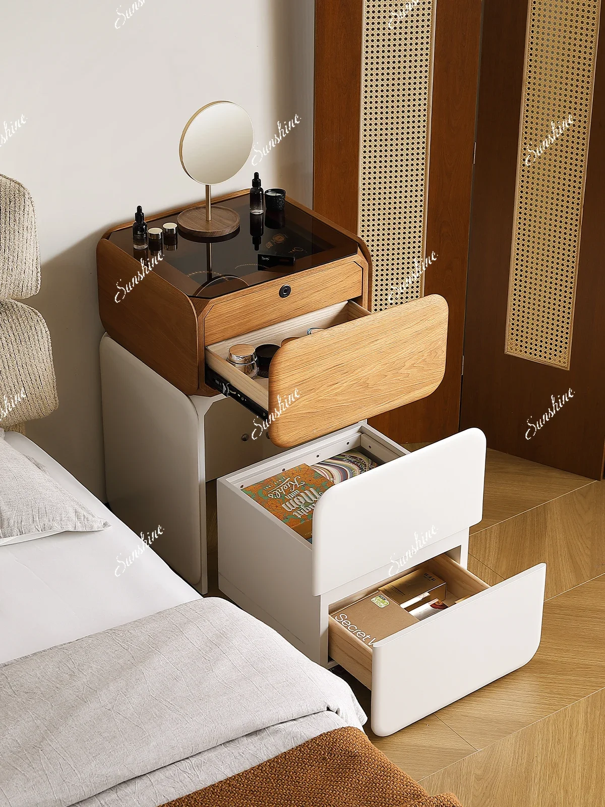 MDresser integrated safe master bedroom storage cabinet small very narrow 40cm solid wood