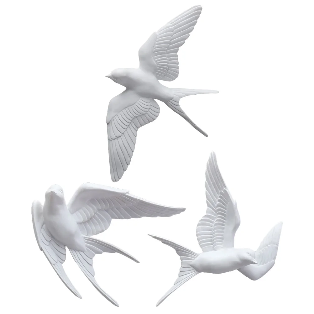 

3Pcs Simulation Swallows Decors Artificial Bird Figurines Crafts Artistic Bird Wall Ornaments Home Decors