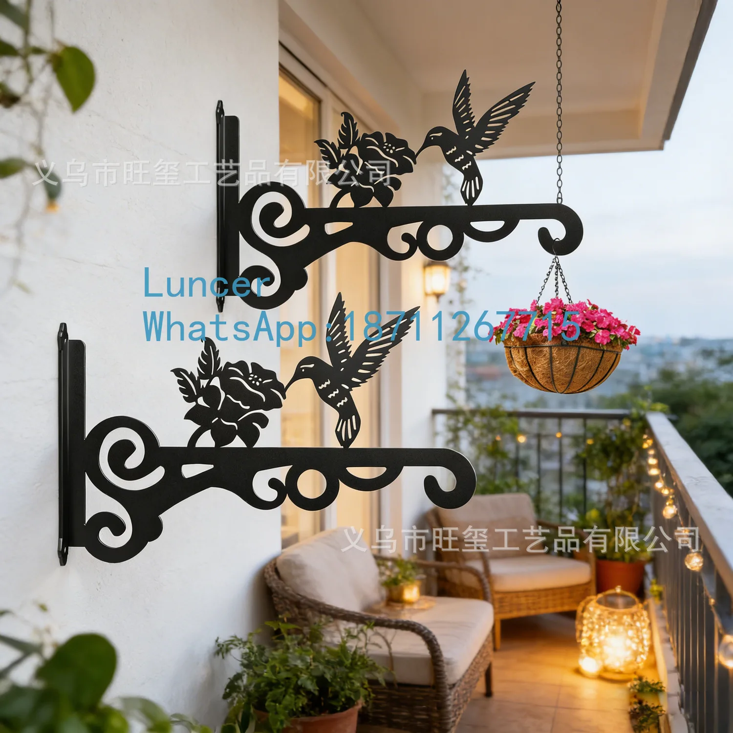 Hanging bracket courtyard anti-rust iron hook wind chime lantern hanger