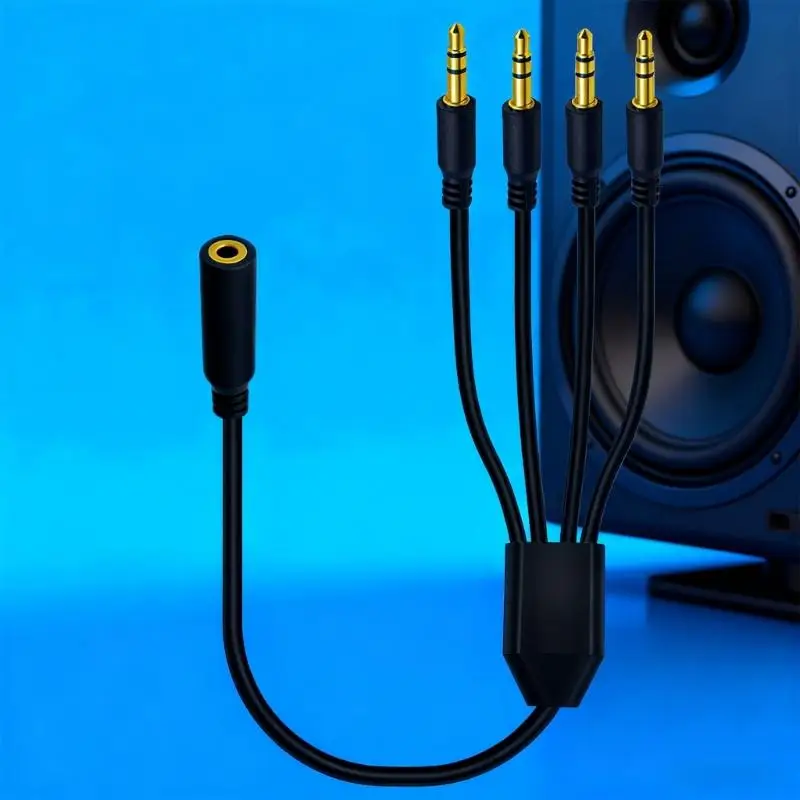 Gold Plated 3.5mm Auxiliary Cable 3.5mm Audios Splitter for High Fidelitys Stereo Sound with Durability Coppers Cores D2RC