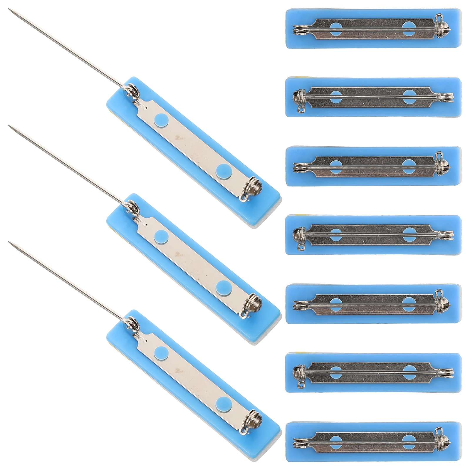 

10Pcs Self-Adhesive Double Side Safety Pin Badge Back Plastic Chest Buckle Pin Backs for Name Tag Id Badge Craft DIY Worker