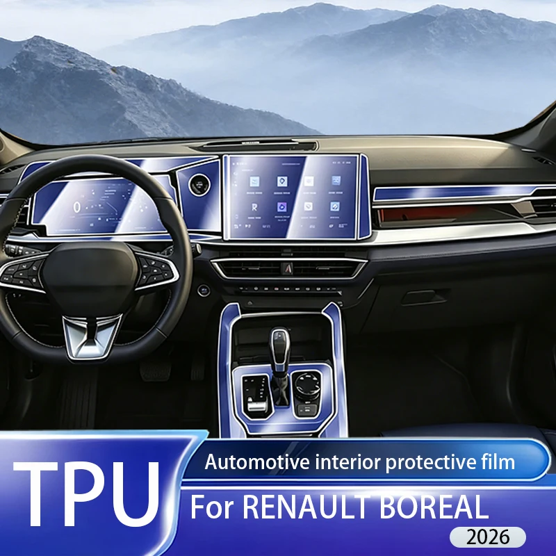 

Fit for Renault Boreal 2026 Pre Cut Clear TPU PPF Anti Scratch Gear Dashboard GPS Navigation Interior Protective Sticker Kit