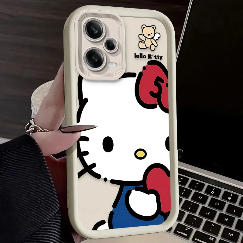 かわいい漫画風ハローキティケース Xiaomi Redmi A5 A4 A3 A3X A2 A1 Plus 13X Redmi K80 Ultra K70 K70E K60 K60E K50 K40 K40S K30用
