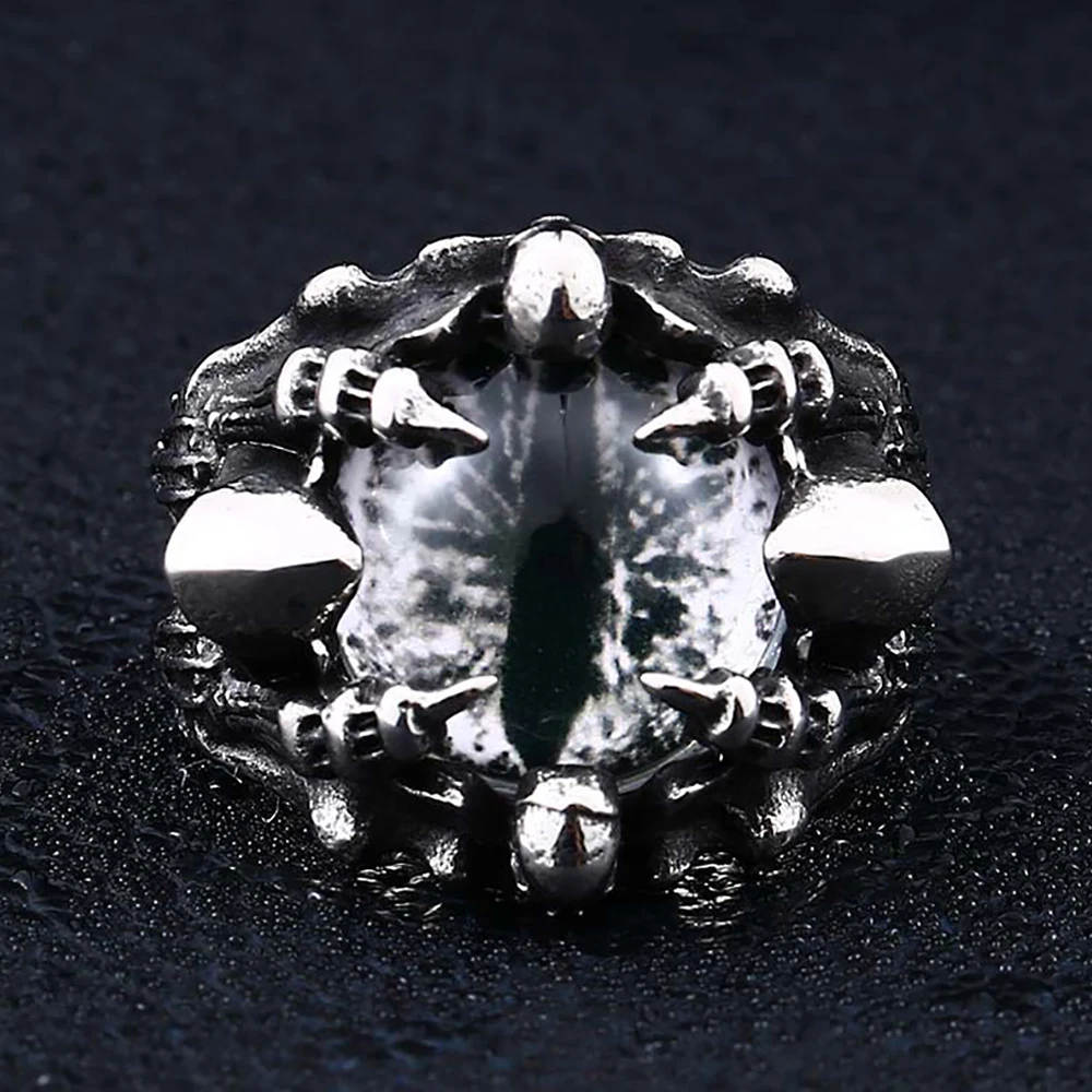Fashion Creative Stainless Steel Evil Eye Dragon Claw Skull Rings For Men Women Personality Punk Rock Jewelry Gifts Dropshipping