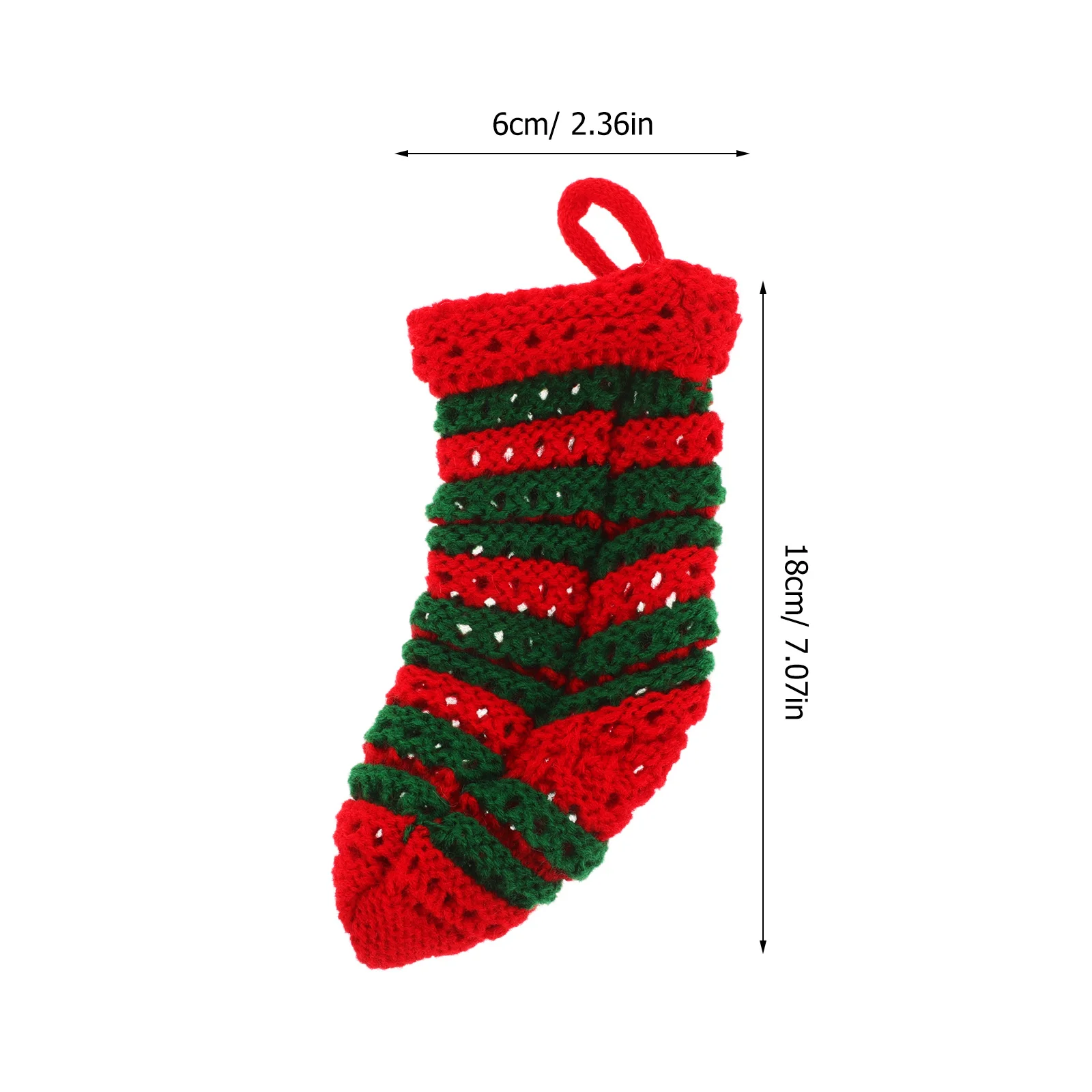 جوارب معلقة صغيرة للكريسماس باللونين الأحمر والأخضر الاحتفالي لتزيين عطلة الحلوى وحفلات الغزل #5