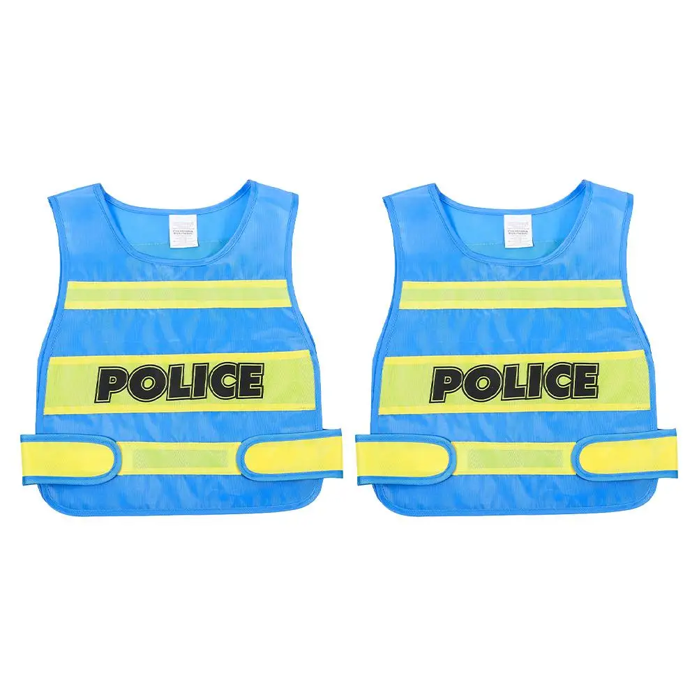

2Pcs Kids Police Vest for Cosplay Soft Comfortable Fabric Toddler Costume Party Performance Props Children DIY Decor