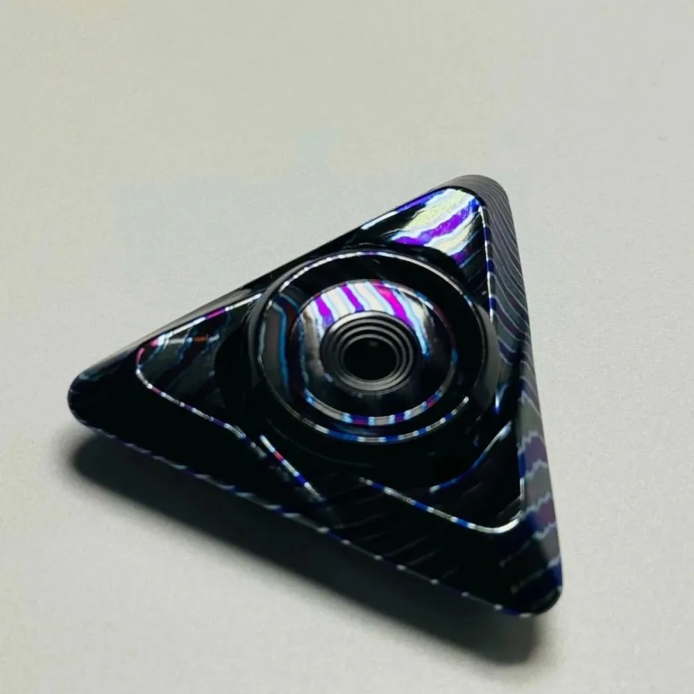 ROCK EDC 링 광 지르쿠티 다마스커스 피젯 스피너 피젯 토이 성인용 사무실 책상 액세서리 불안 완화 장치