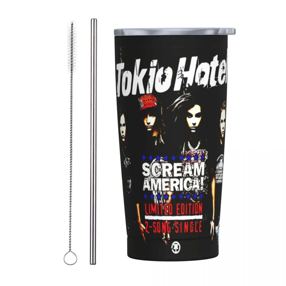 Stainless Steel Tumbler Tokio Hotel Mugs Cup With Straws T-Tom Kaulitz Cold and Hot Water Bottle Heat Preservation Thermal Cups